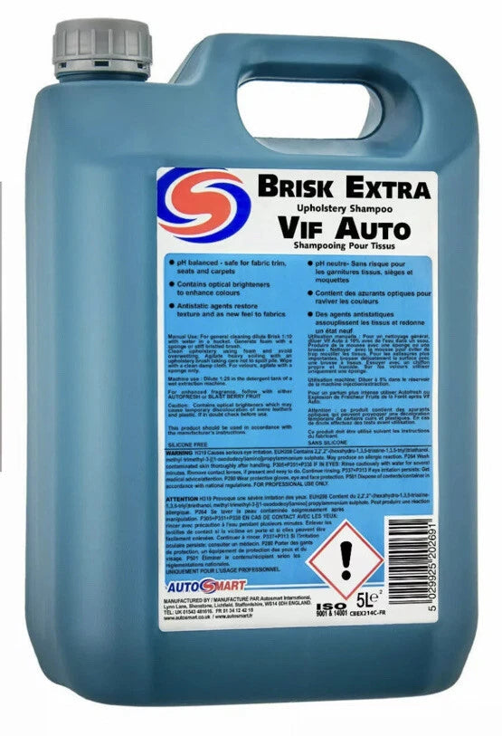Autosmart Brisk Extra Foam Interior Cleaner/ Marks.  5 Litre