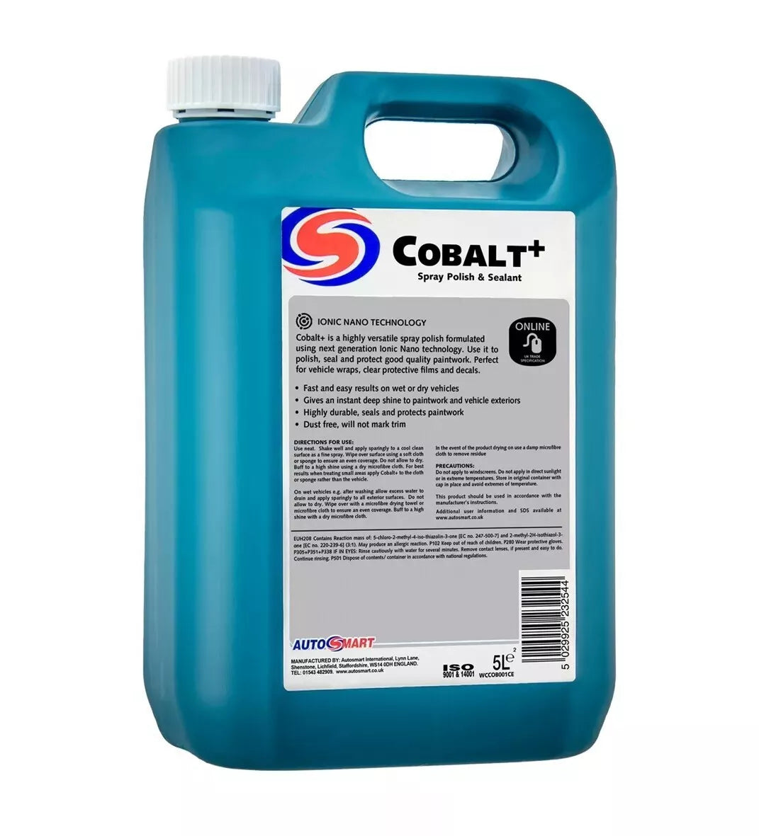 Autosmart Cobalt, nano spray polish & sealant 5L