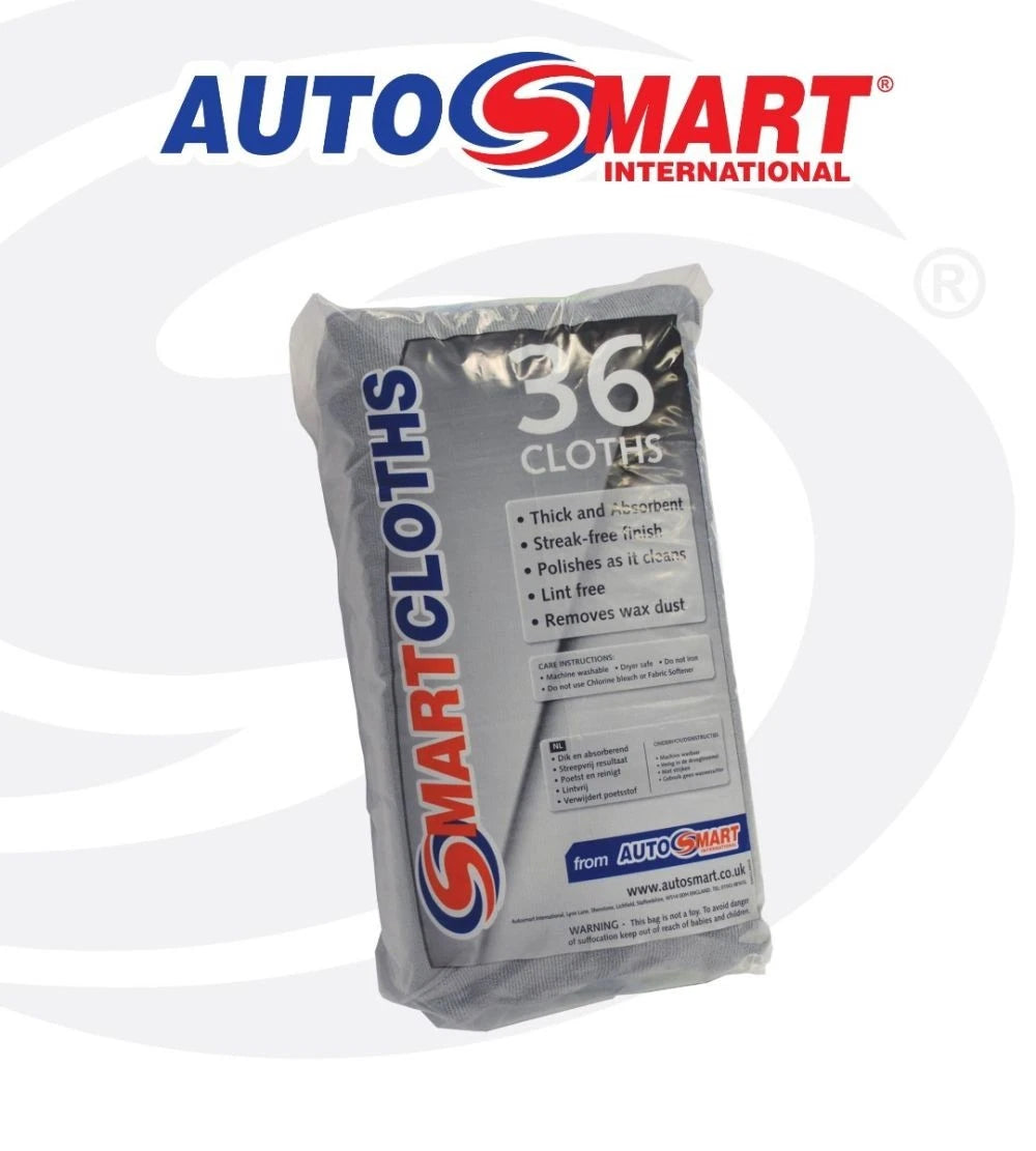 AutoSmart Car Drying Towel Cloth Large Gery Valeting Cleaning x 36